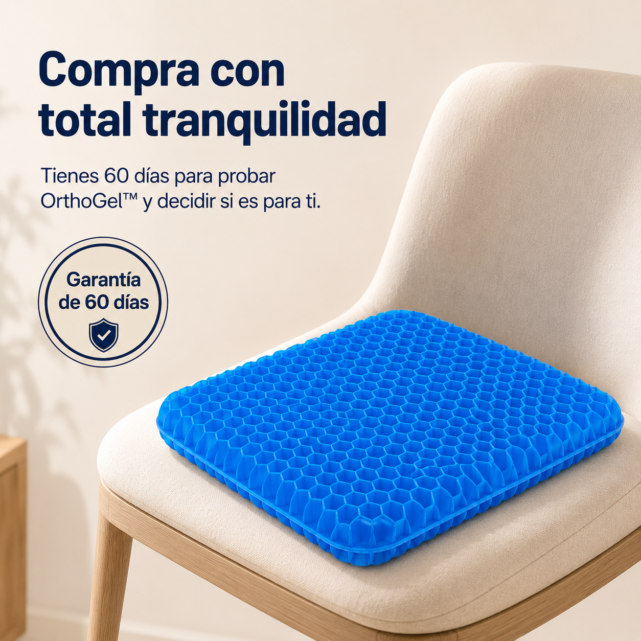 OrthoGel™ Cojín Ergonómico [Alivio y Comodidad al Sentarte]